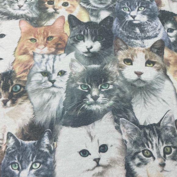 Men’s IML All Over Cat Print Graphic S/S Tee Shirt - Picture 8 of 11